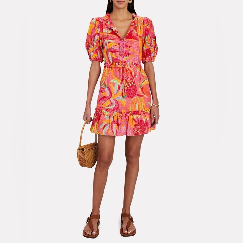 FARM Rio Puff Sleeve Mini Dress XL